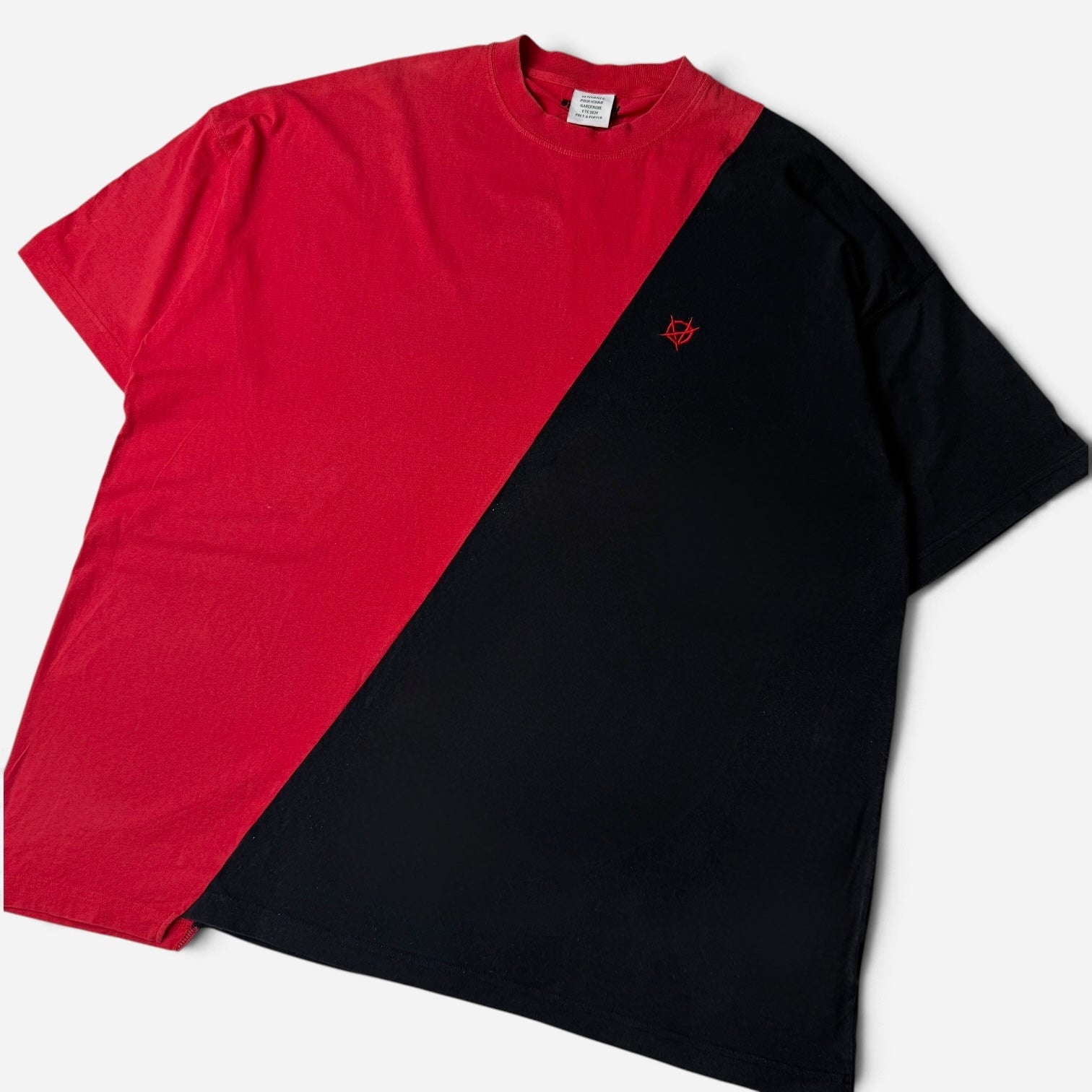Vetements SS20 "Split-Side" Anarchy Logo T-Shirt Red/Black