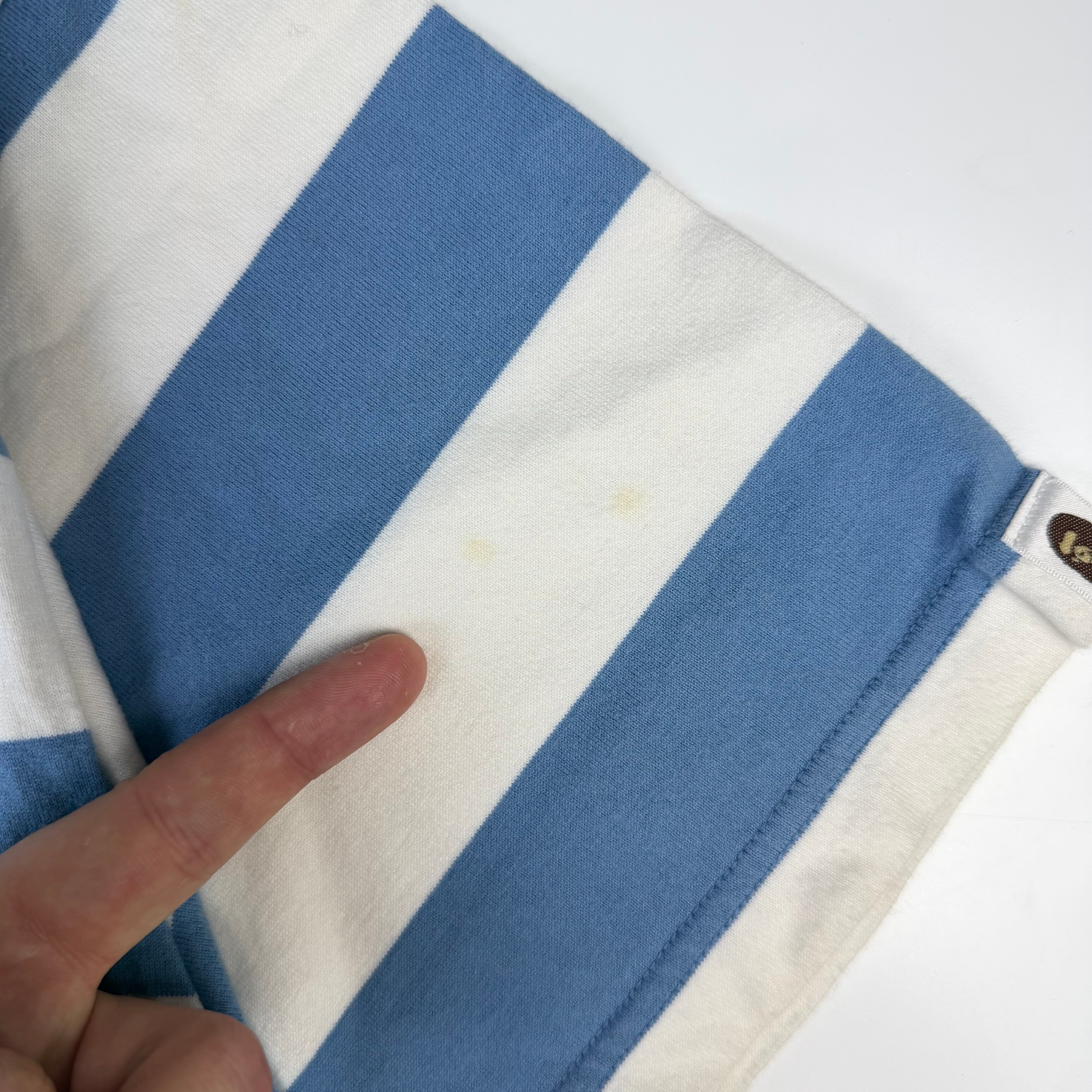 Bape Bold Stripe Pocket T-Shirt Blue/White