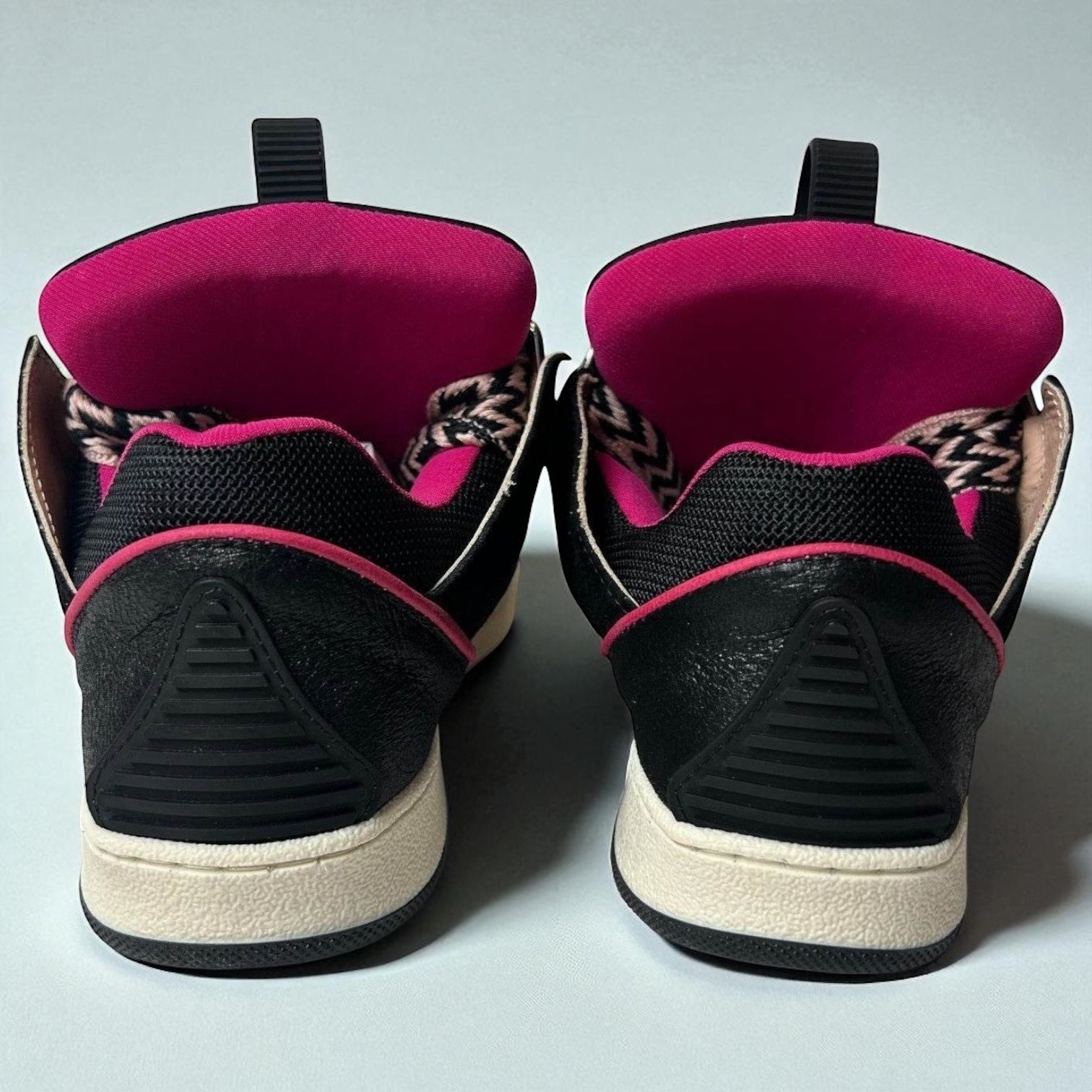 Lanvin Enfant Zigzag-Print Curb Sneakers