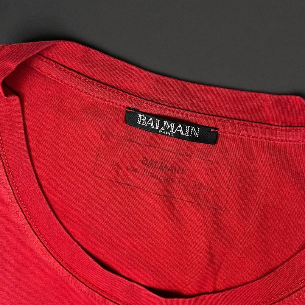 Balmain Red Logo T-shirt