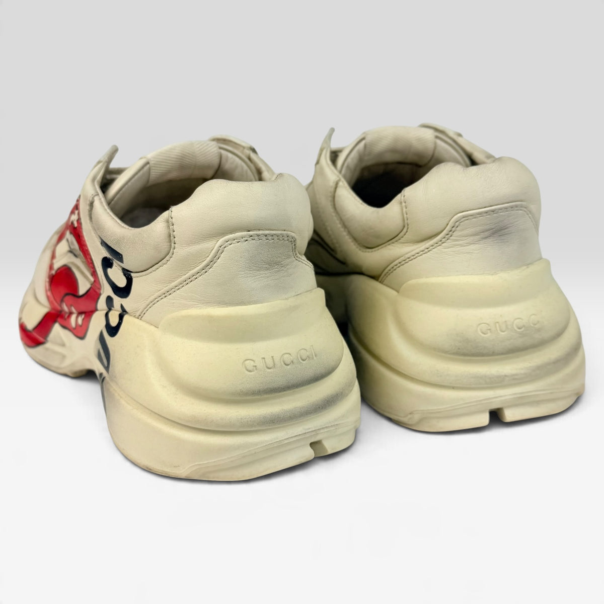 Gucci Rhyton Leather Sneakers Ivory