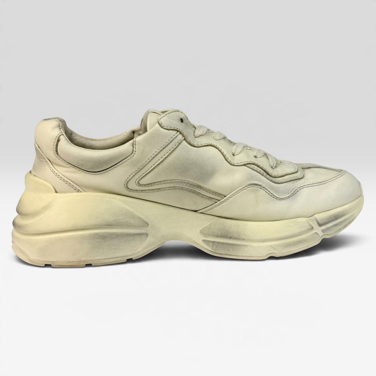 Gucci Rhyton Leather Sneakers Ivory