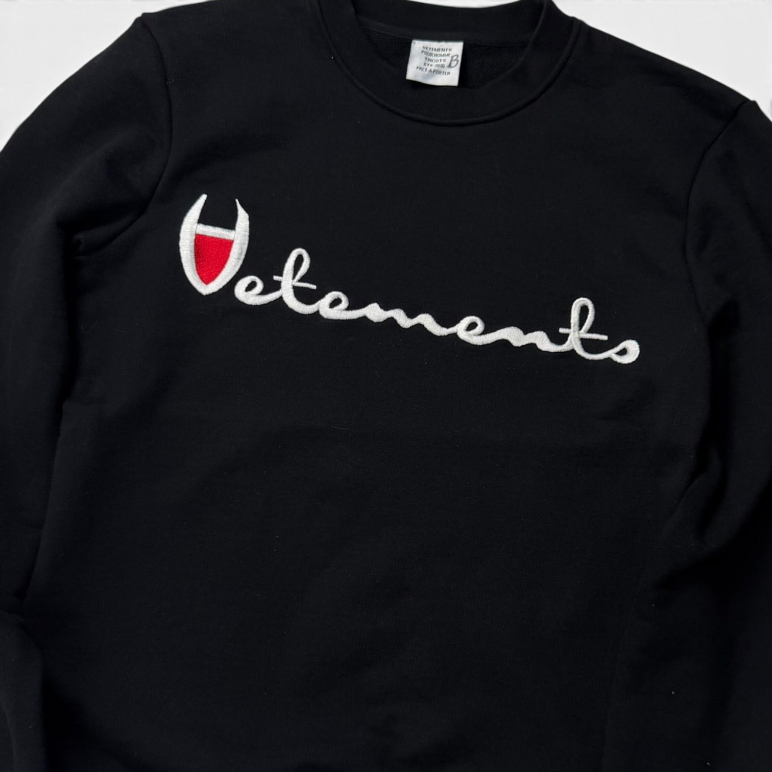 Vetements SS16 Champion Logo Crewneck Black