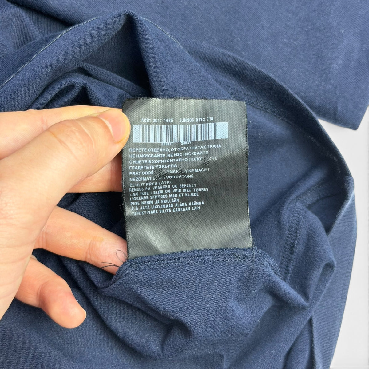 Prada Linea Rossa Pocket Detailed Long Sleeve Tee Navy