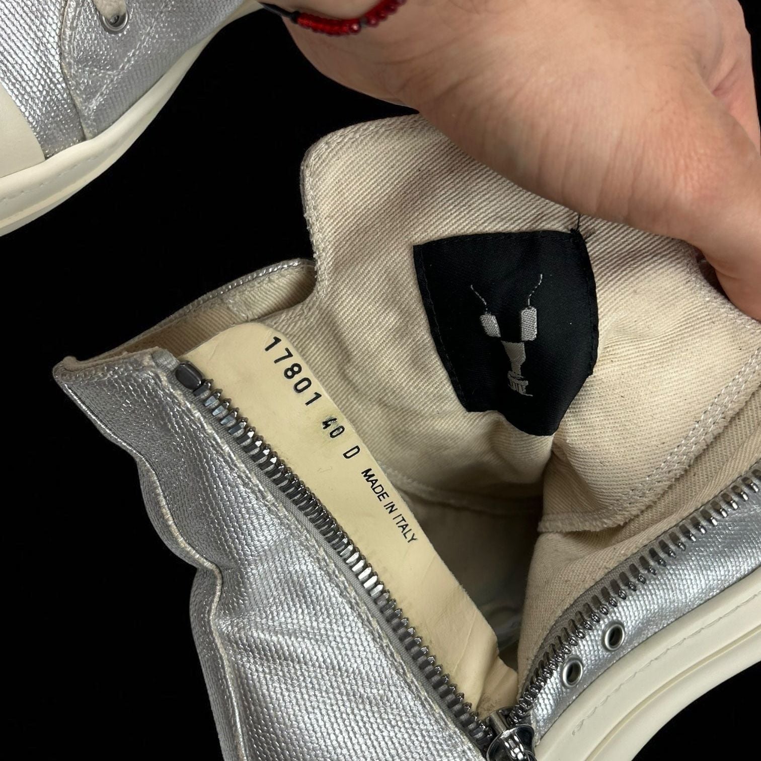 Rick Owens Ramones High Silver