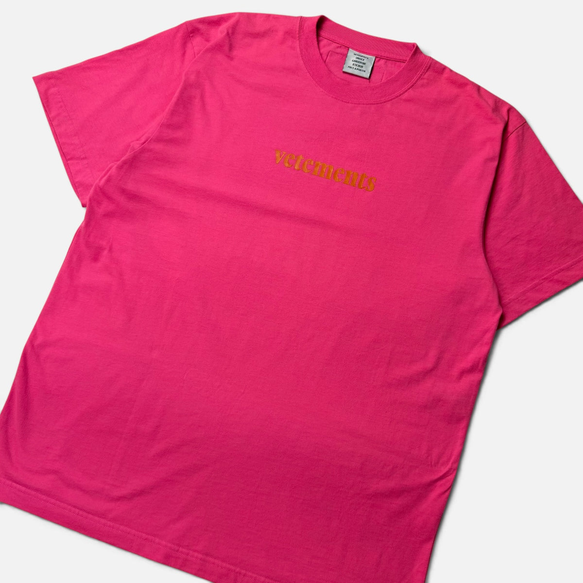 Vetements SS20 "Priority Mail Express" Logo T-Shirt Pink