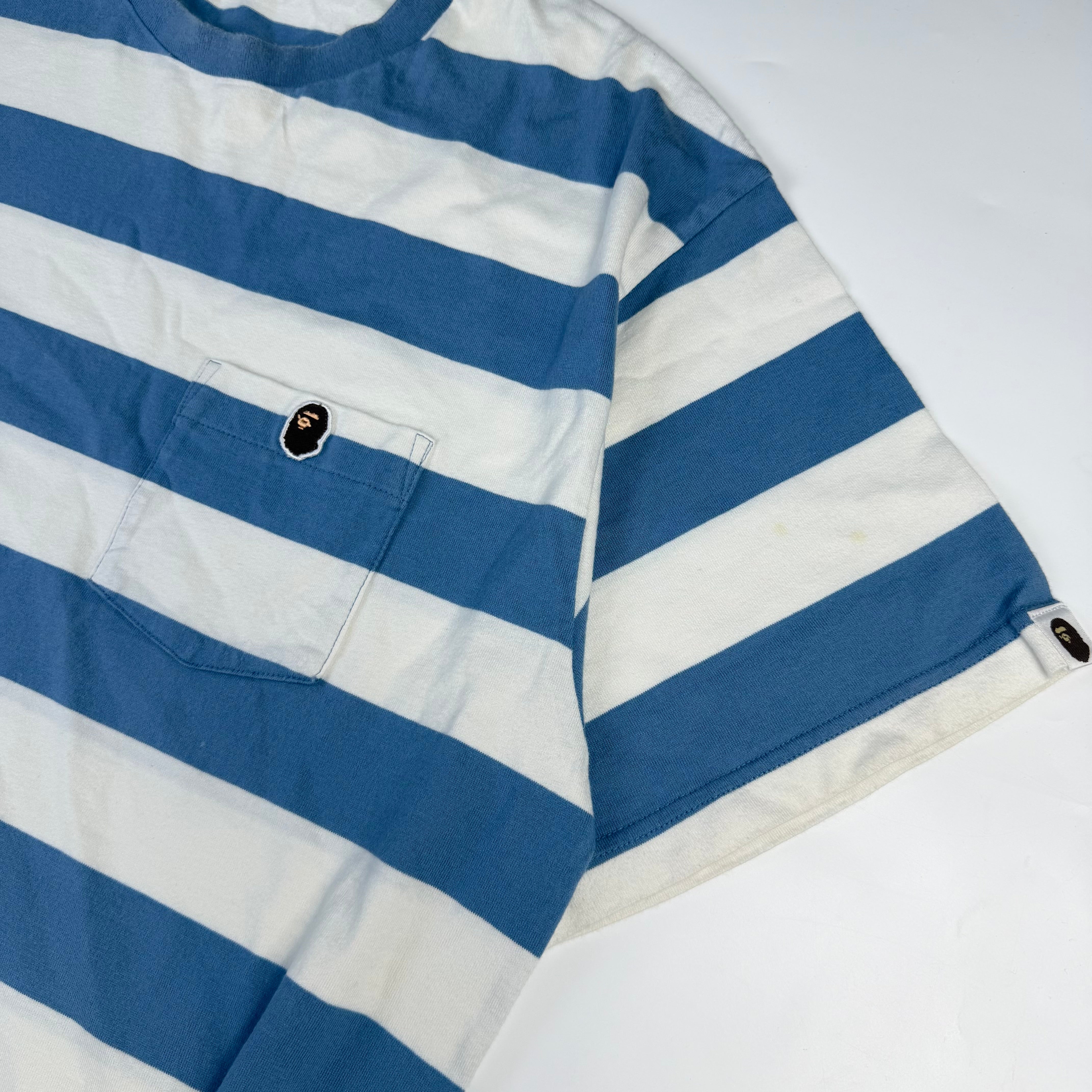 Bape Bold Stripe Pocket T-Shirt Blue/White