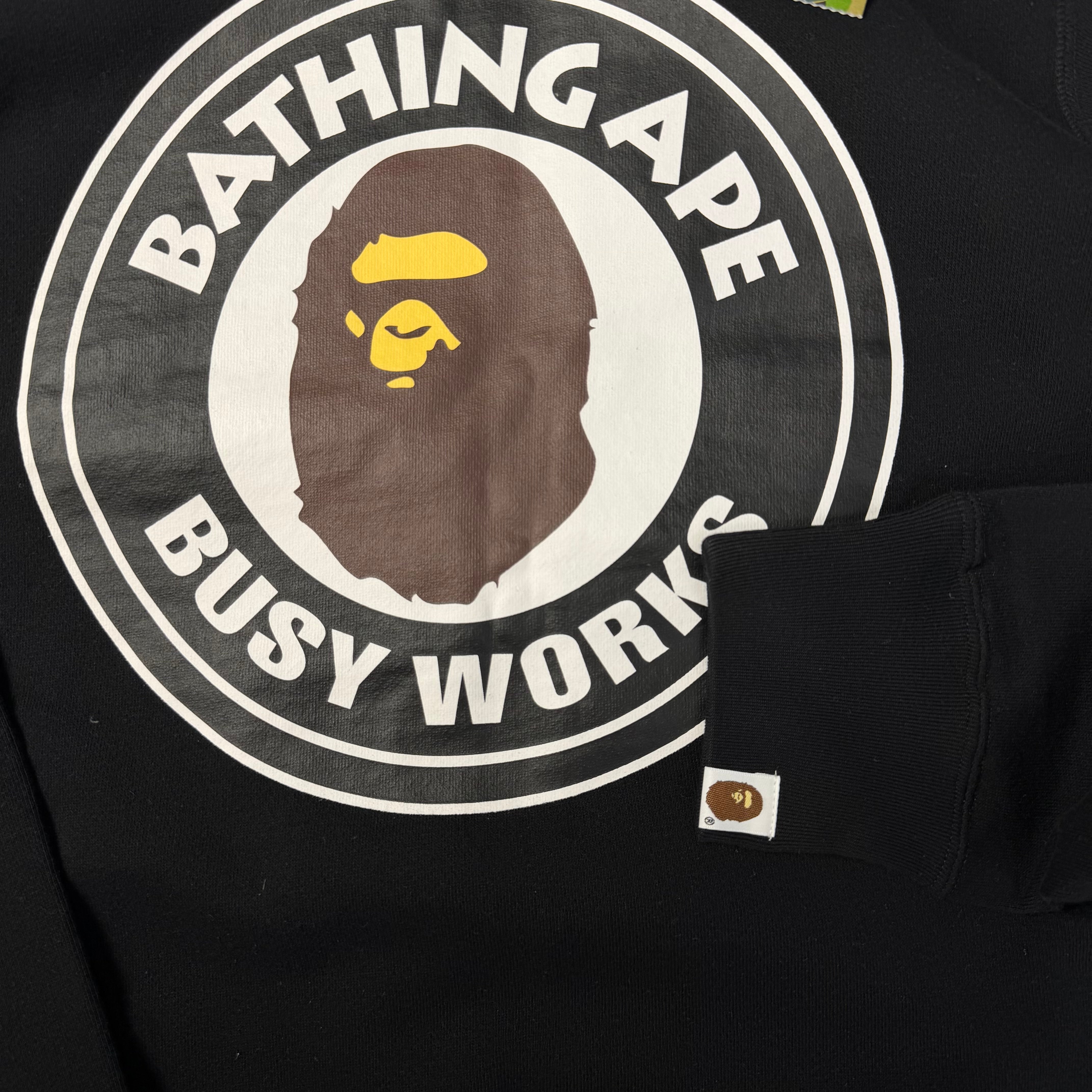 BAPE Bathing Ape Busy Works Pullover Hoodie Black | Hanorac BAPE