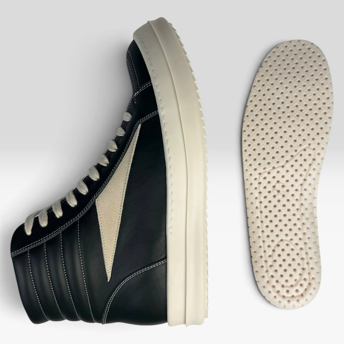 Rick Owens Vintage Sneaks High Dark Green Leather
