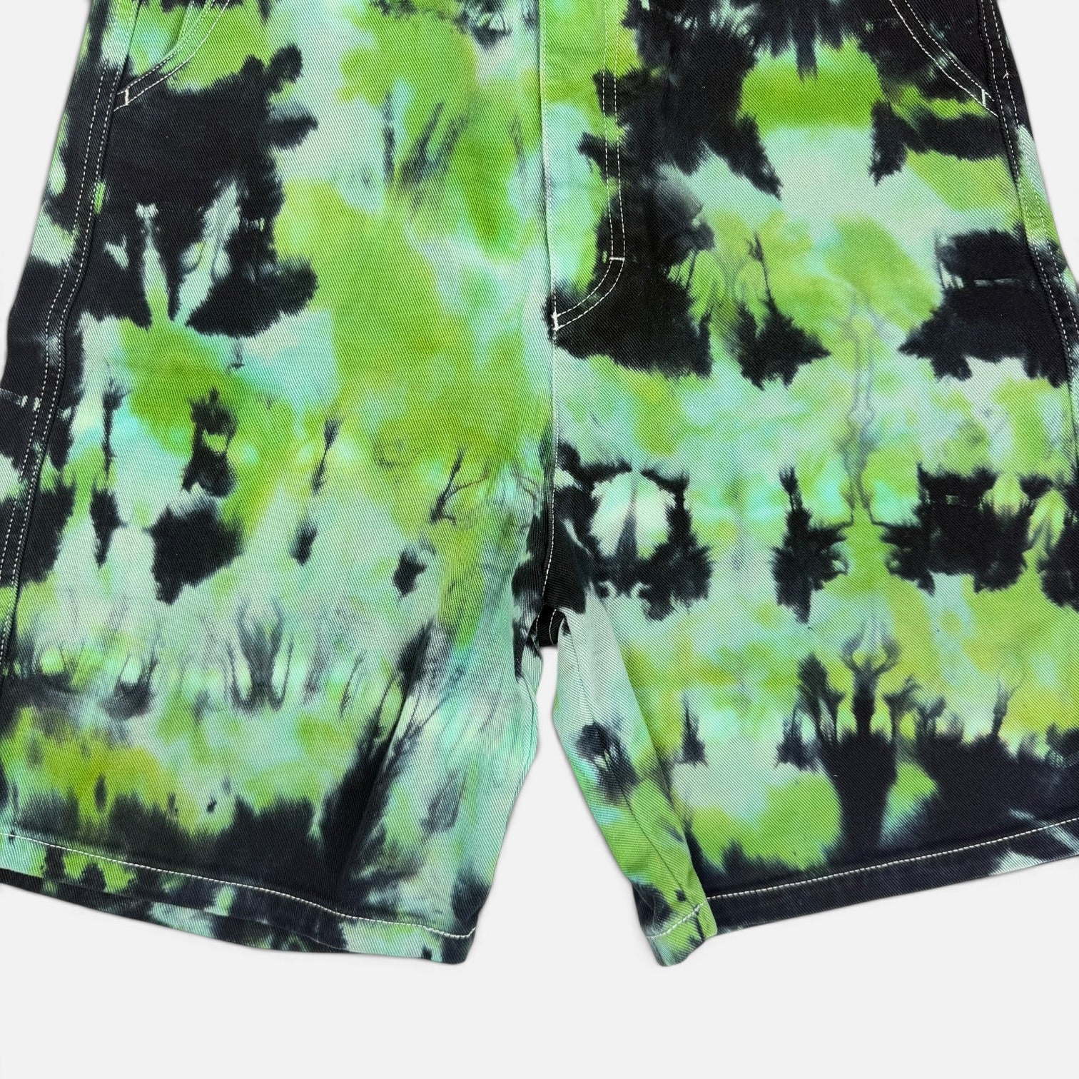 AMI Paris Tie-Dye Denim Shorts Green