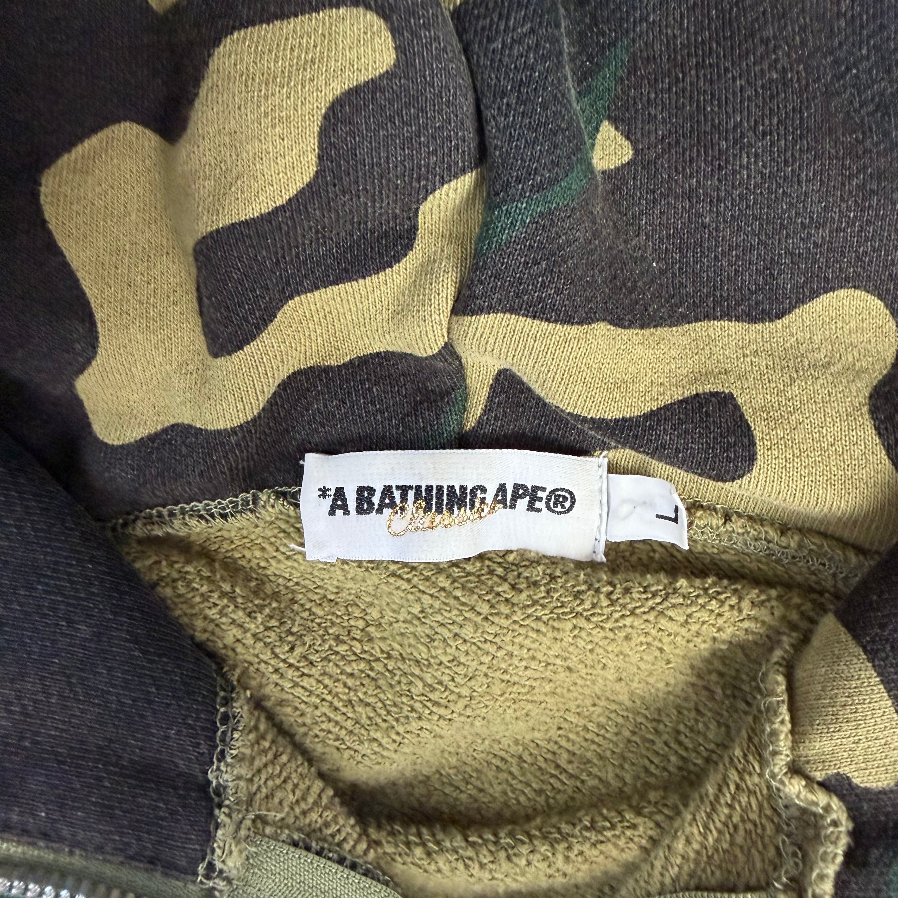 BAPE 1st Camo Shark Full Zip Hoodie Green