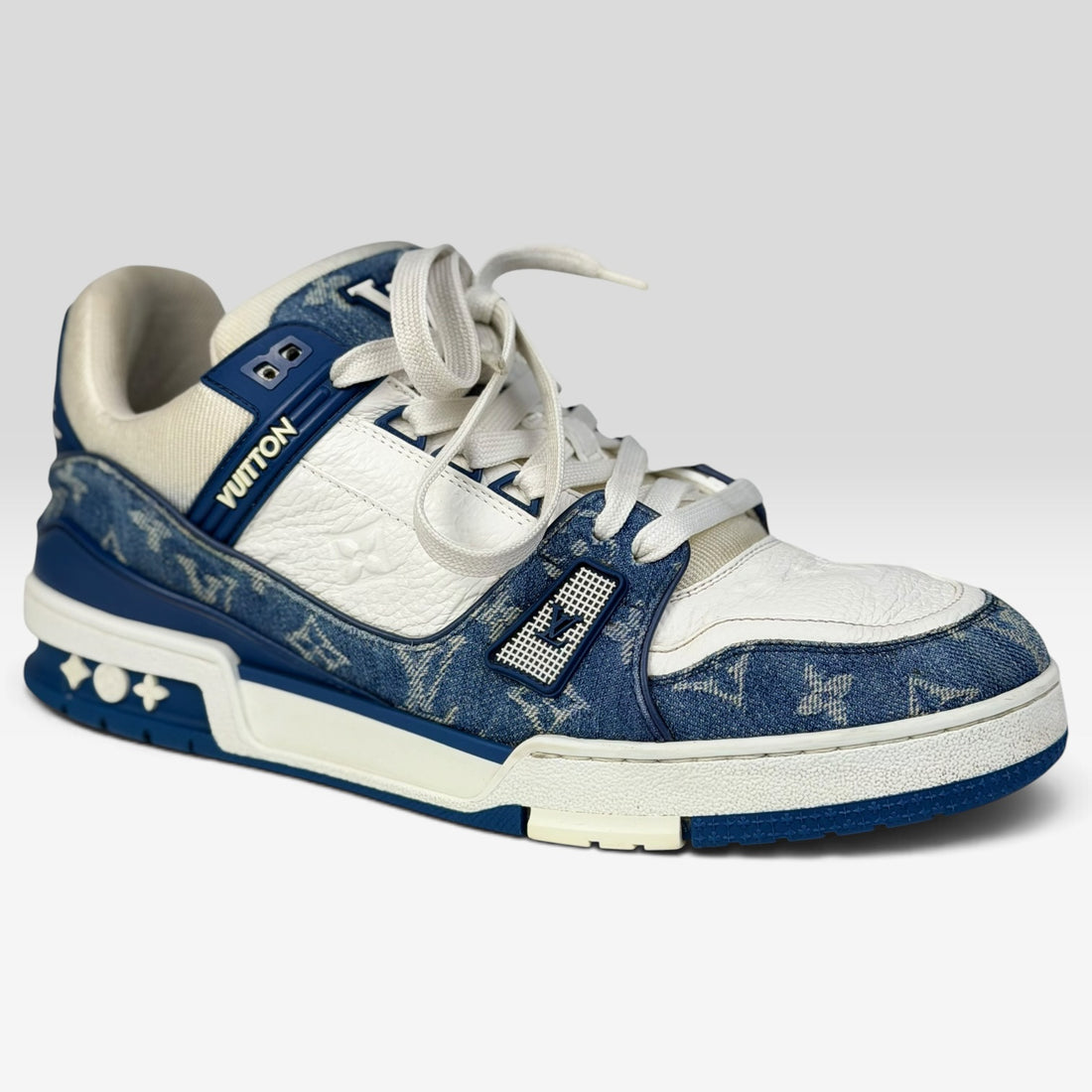 Louis Vuitton LV Trainer Sneaker Denim Monogram, vedere din față