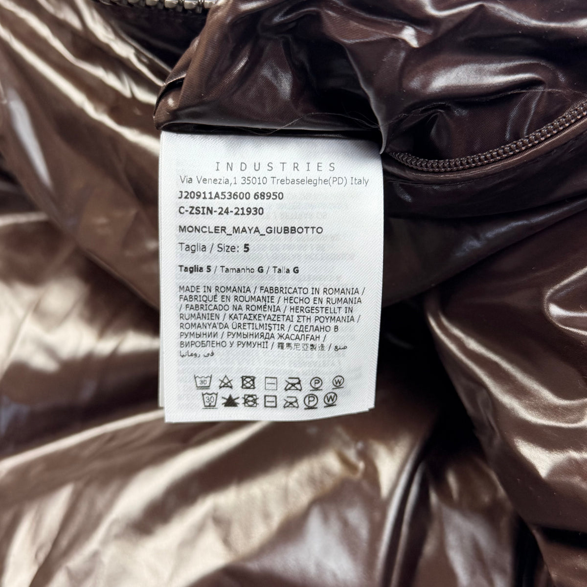 Moncler Maya Down Jacket Dark Brown
