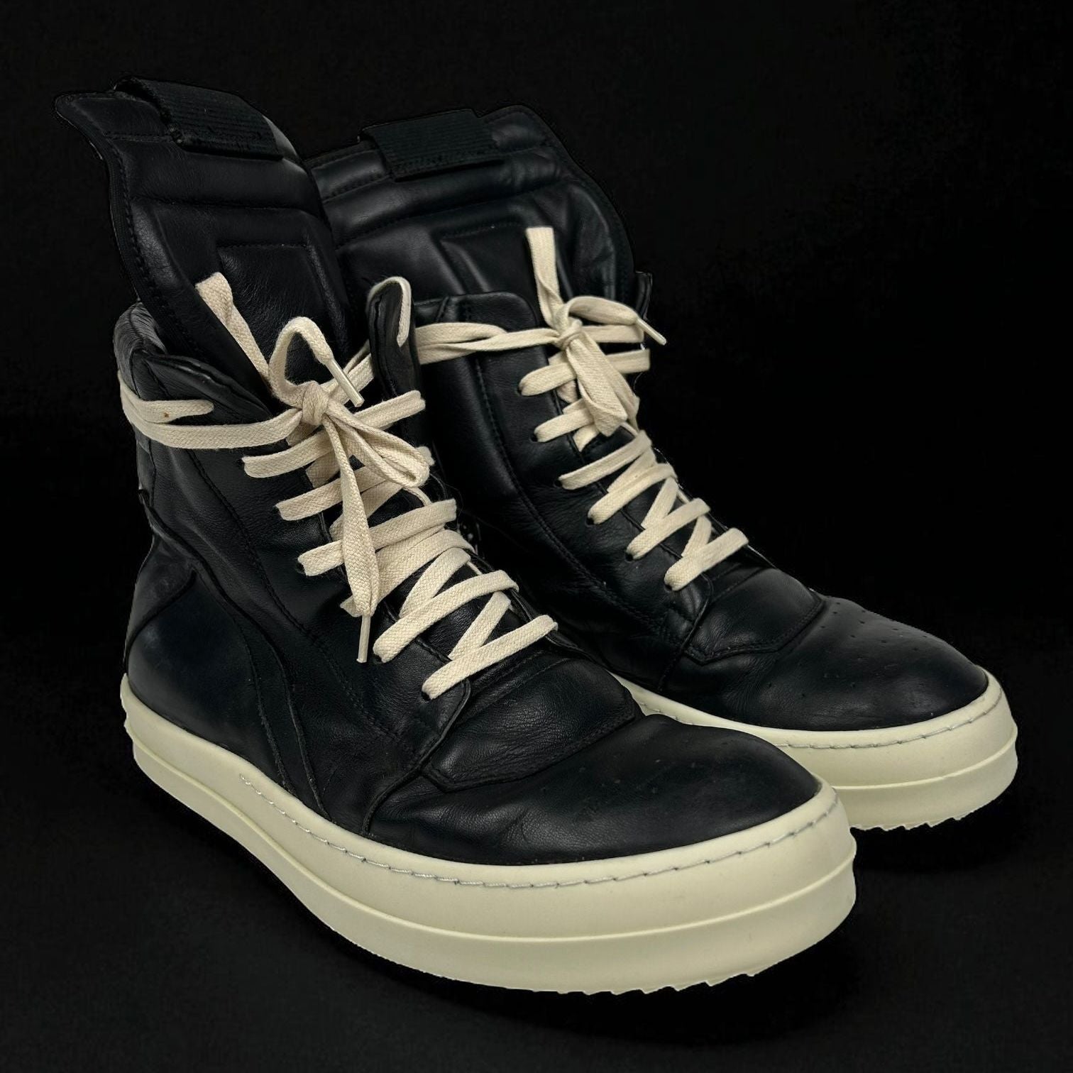 Rick Owens Geobasket Black Leather
