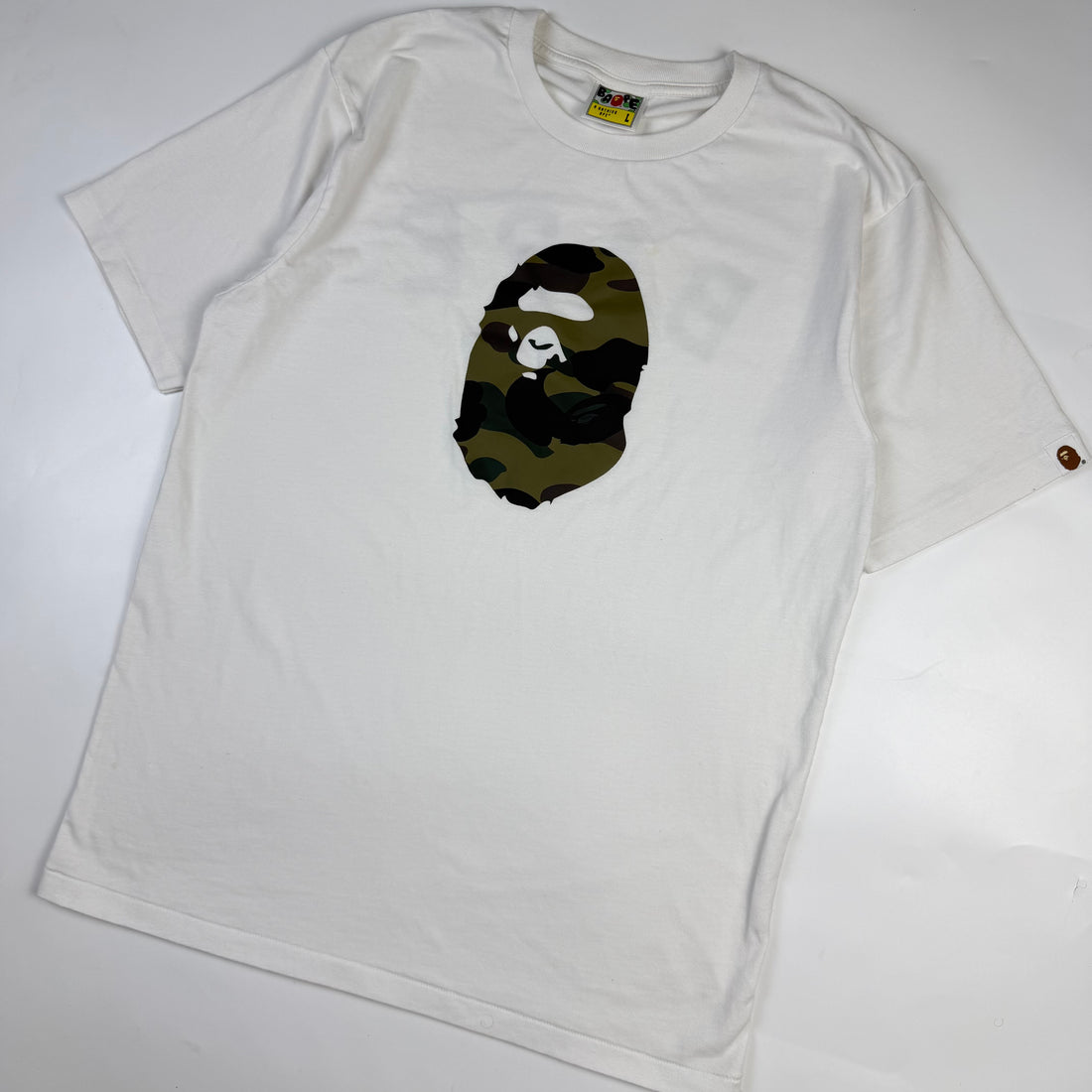 BAPE 1st Camo Ape Head T-Shirt, alb, vedere din față