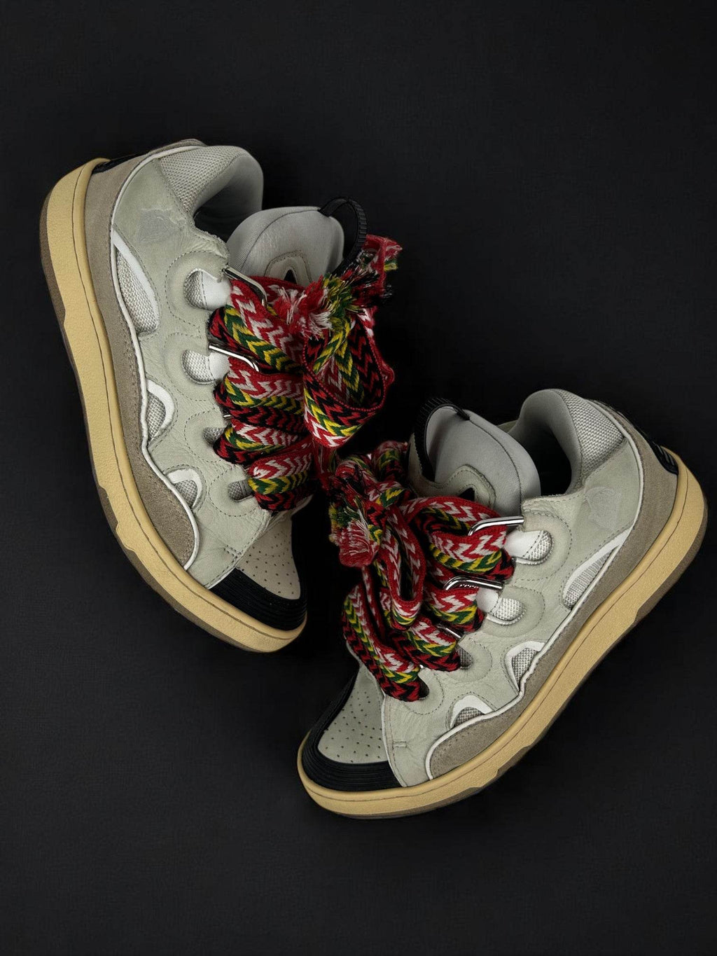 Lanvin White Ivory Curb Sneakers - V STEALS