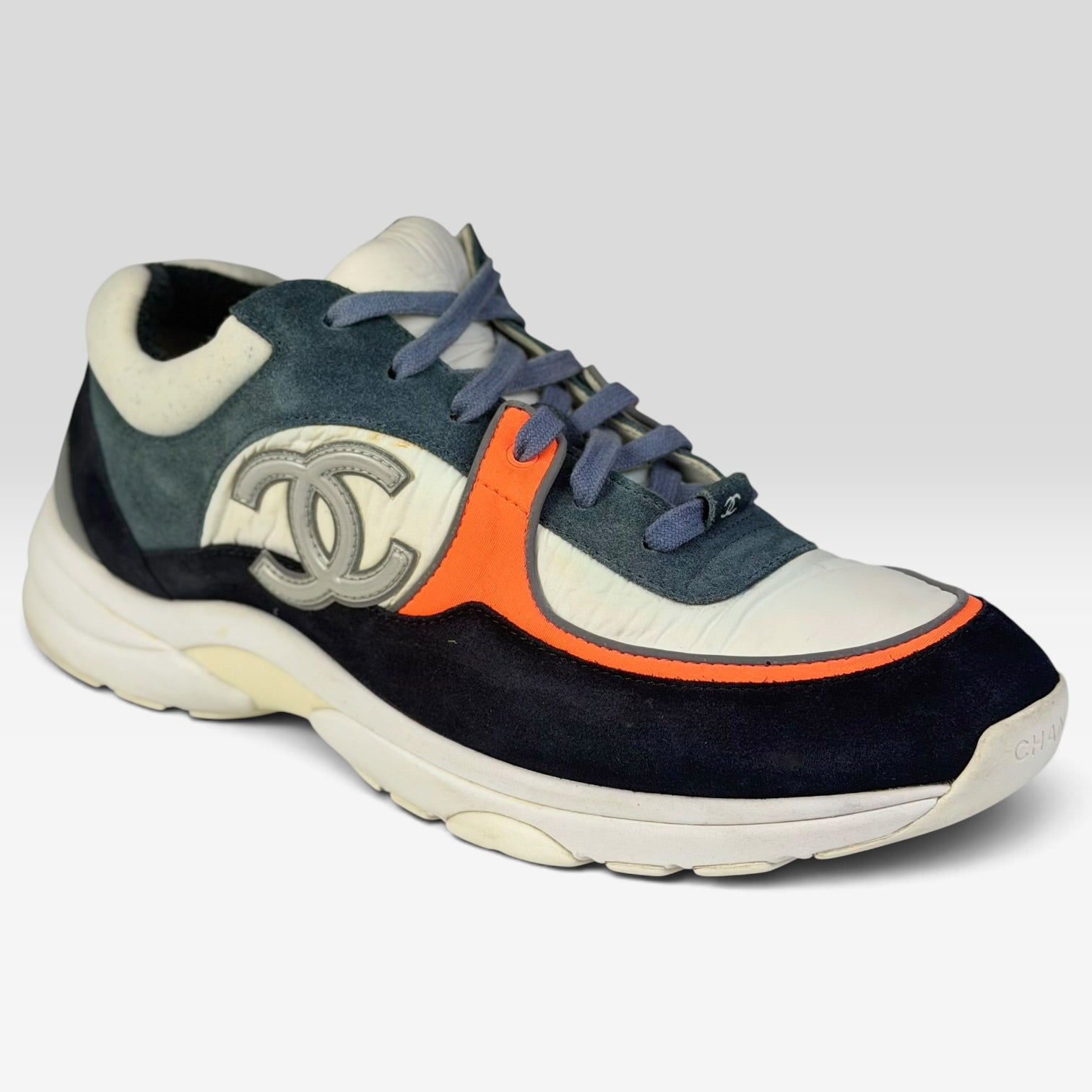 Chanel CC Logo Runner Sneakers Navy/White/Orange | Sneakers Chanel