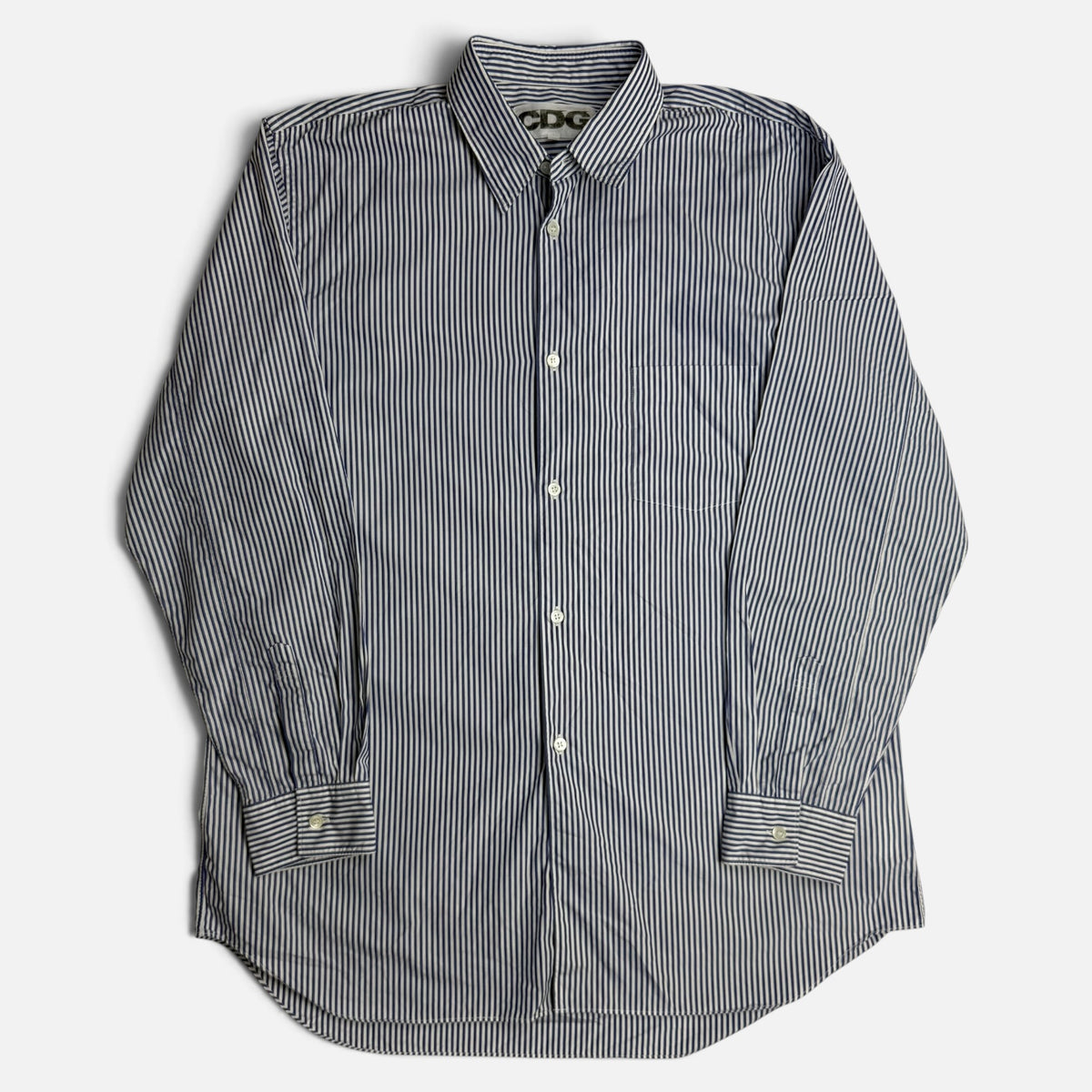 Comme Des Garçons Striped Button-Up Shirt White/Blue