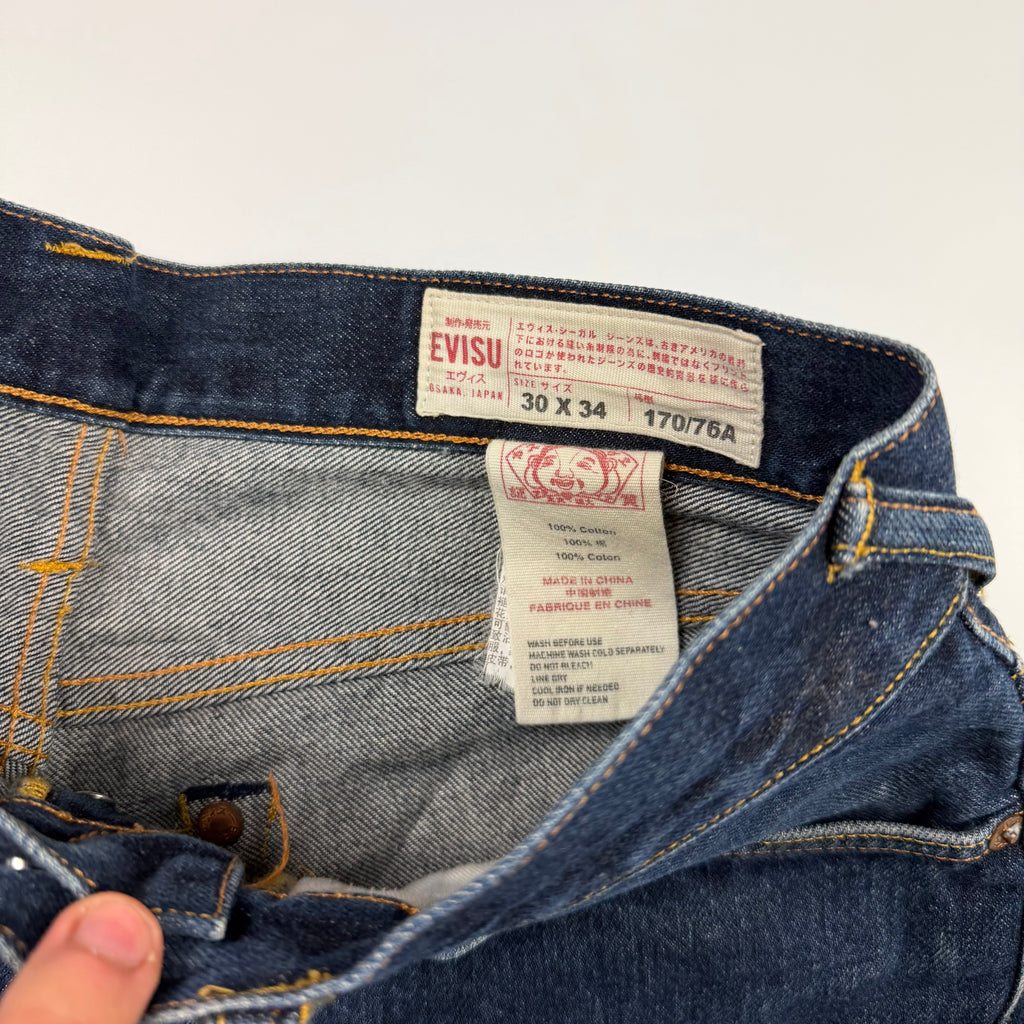 Evisu Embroidered Buddha Seagull Jeans