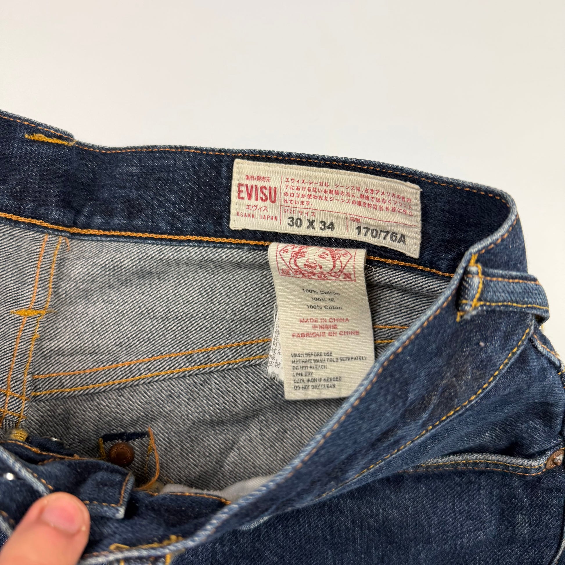 Evisu Embroidered Buddha Seagull Jeans