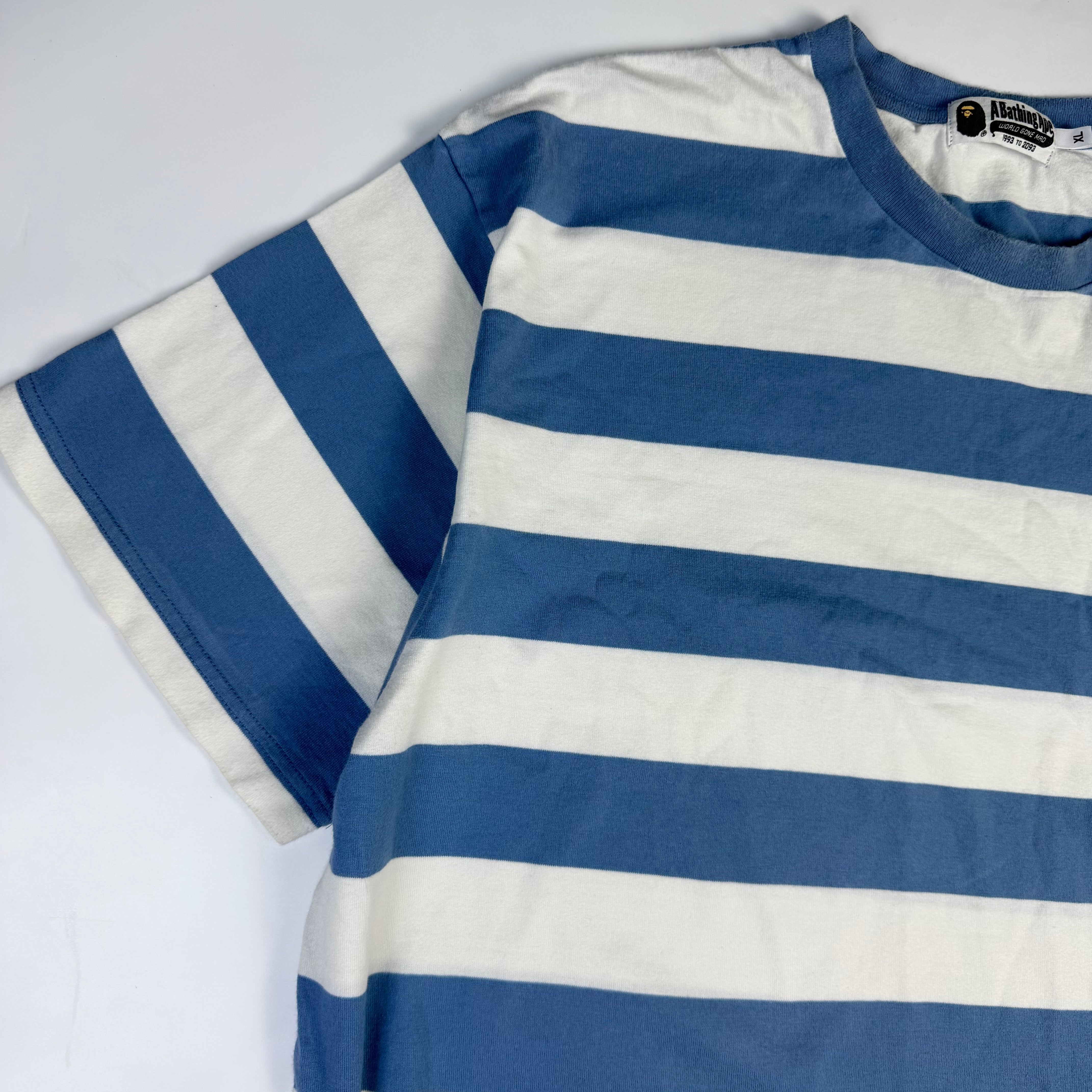 Bape Bold Stripe Pocket T-Shirt Blue/White