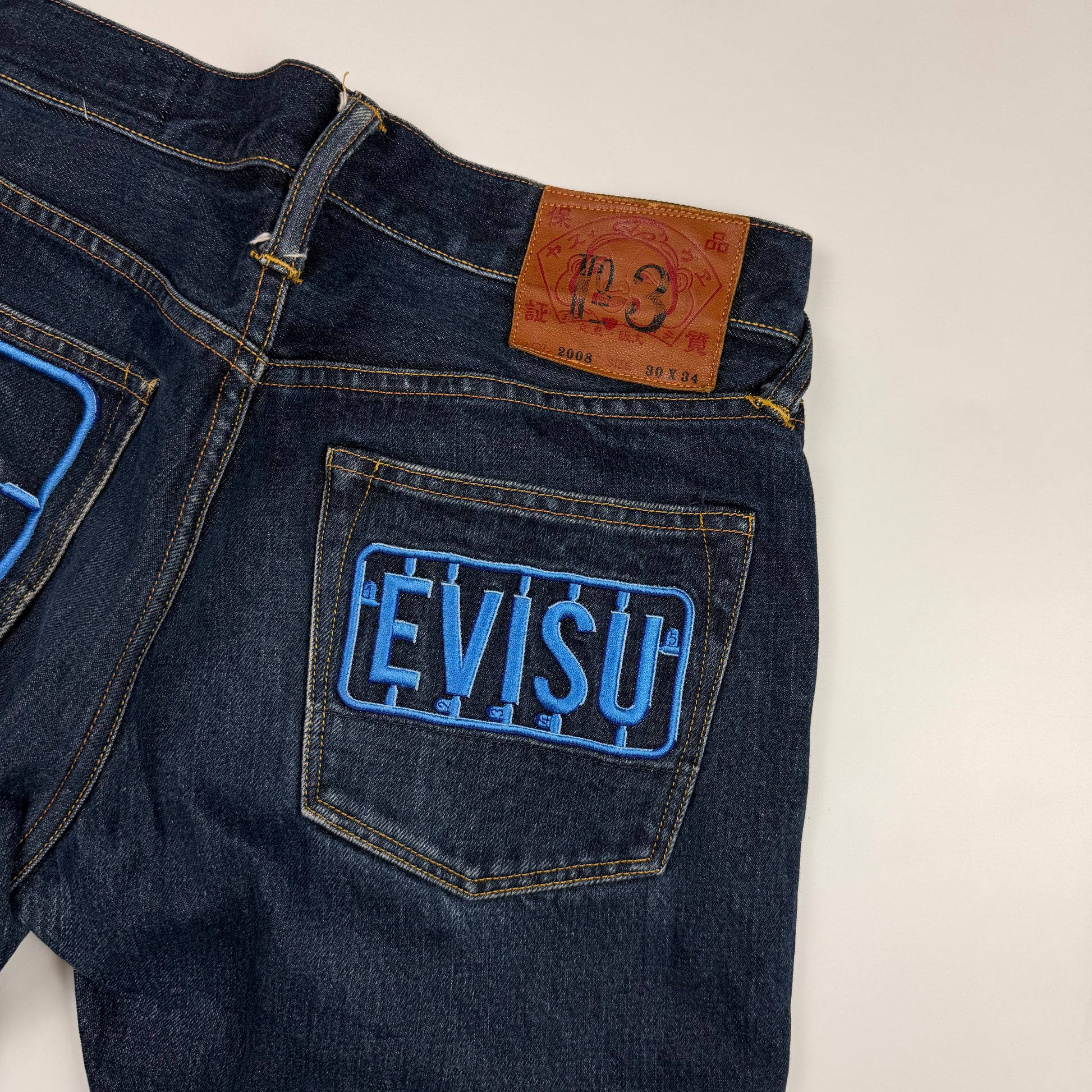 Evisu Embroidered Buddha Seagull Jeans