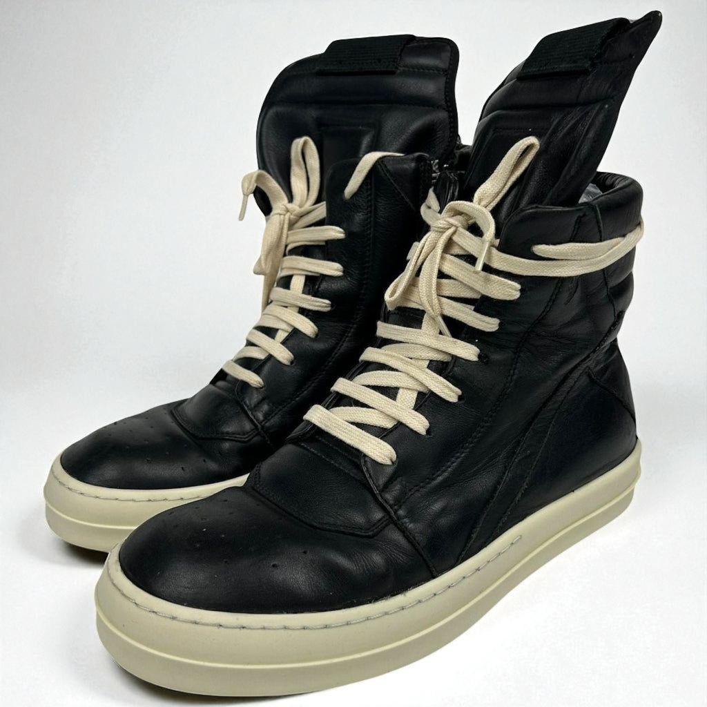 Rick Owens Geobasket Black Leather