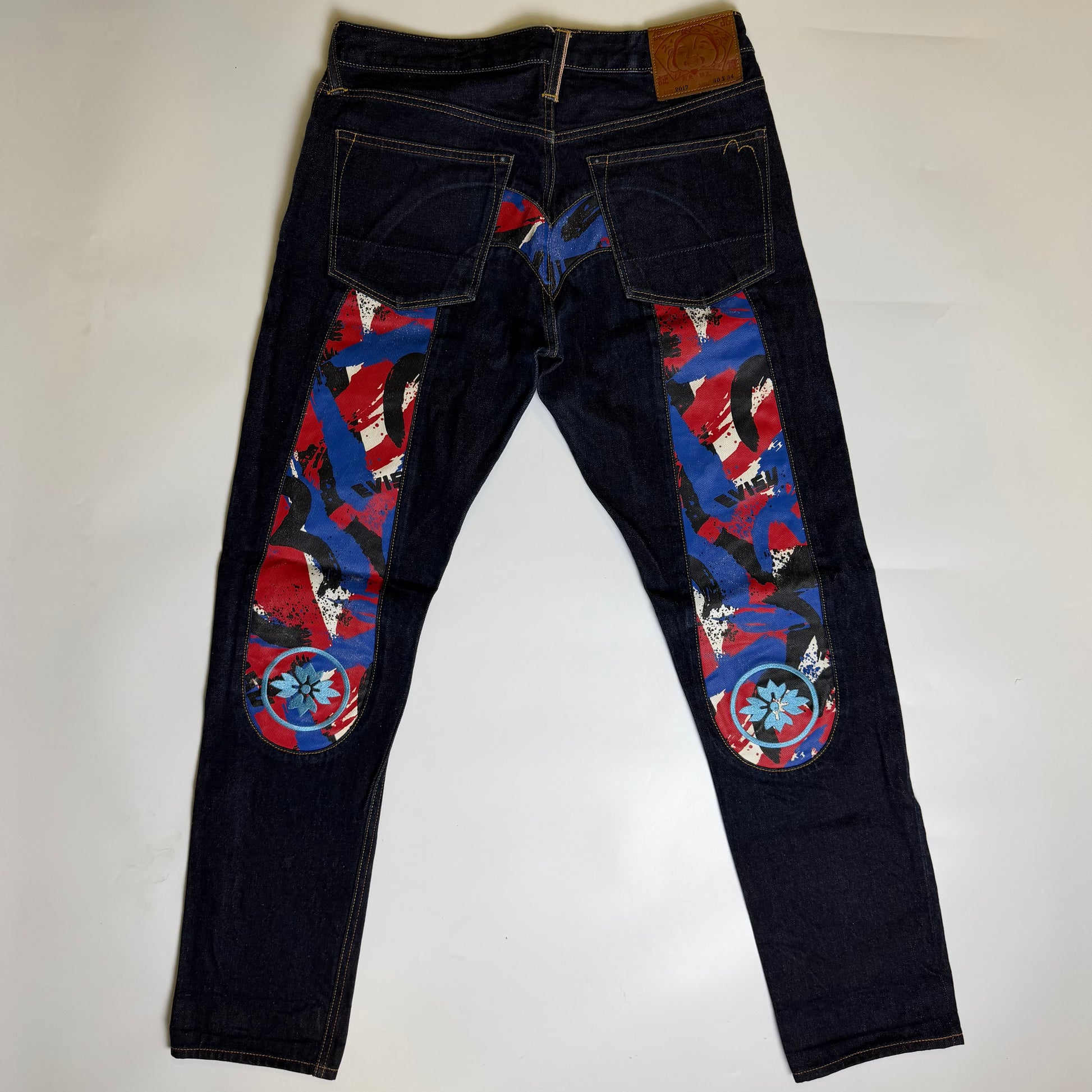 Evisu Paint Splatter Selvedge Daicock Jeans