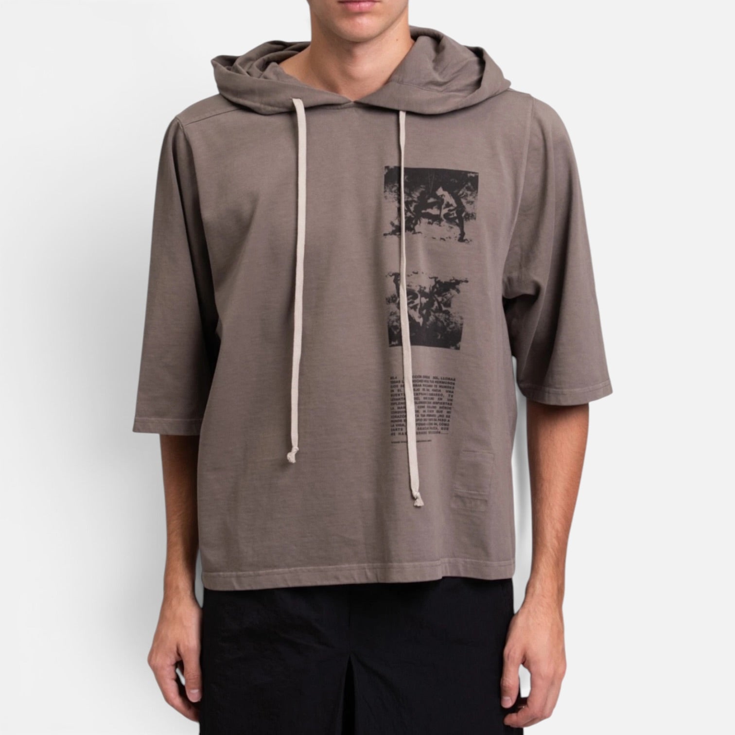 Rick Owens DRKSHDW Cropped Jumbo Hoodie Grey SS20