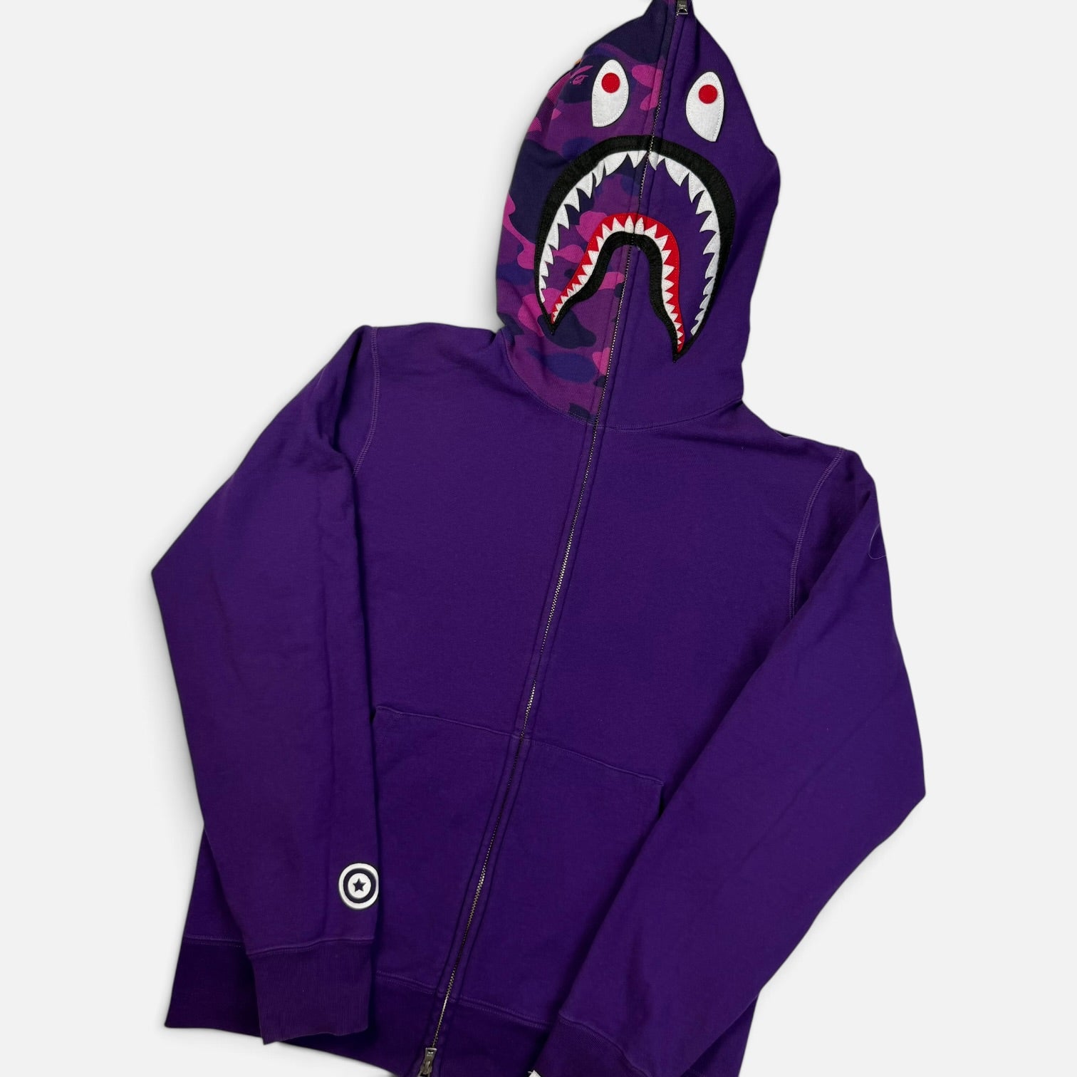 BAPE Shark Full Zip Hoodie Purple Camo | Hanorac BAPE