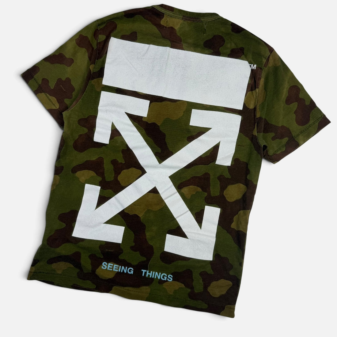 Off-White Camouflage T-Shirt, verde, vedere din față