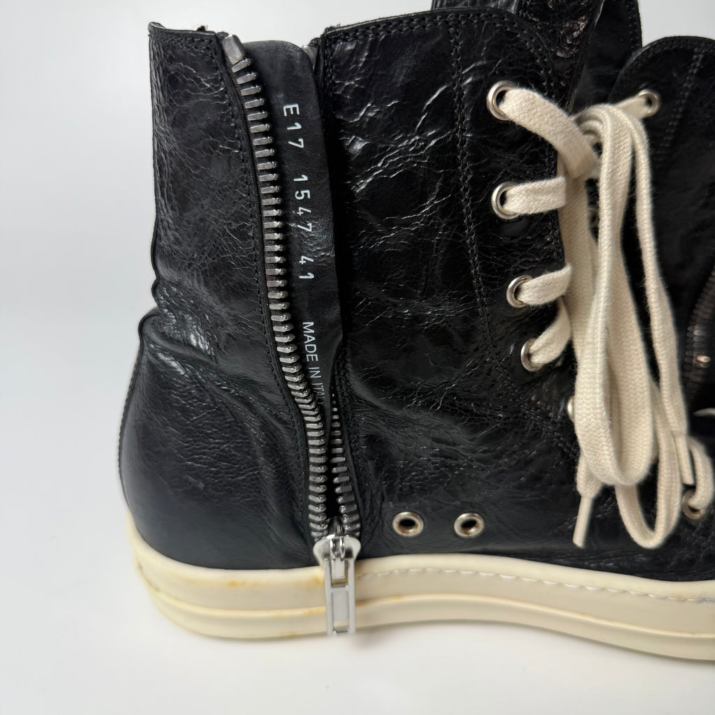 Rick Owens Runched Leather Ramones