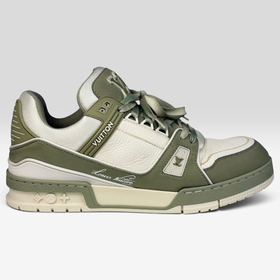 Louis Vuitton LV Trainer Two-Tone, verde, vedere din față