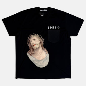 Givenchy SS16 Jesus 19520 Organza Silk Oversized T-Shirt Black