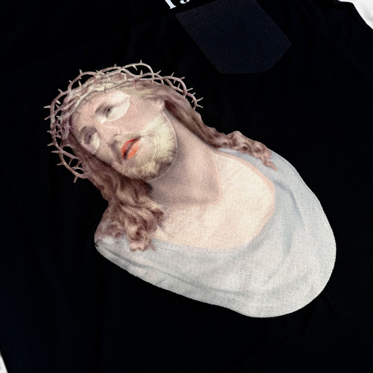 Givenchy SS16 Jesus 19520 Organza Silk Oversized T-Shirt Black