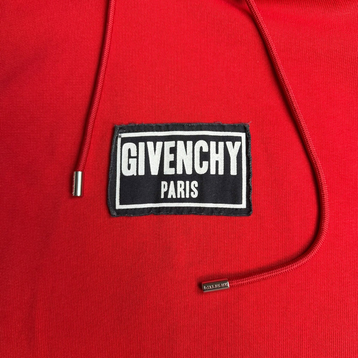 Givenchy Distressed Box Logo Patch Hoodie Red