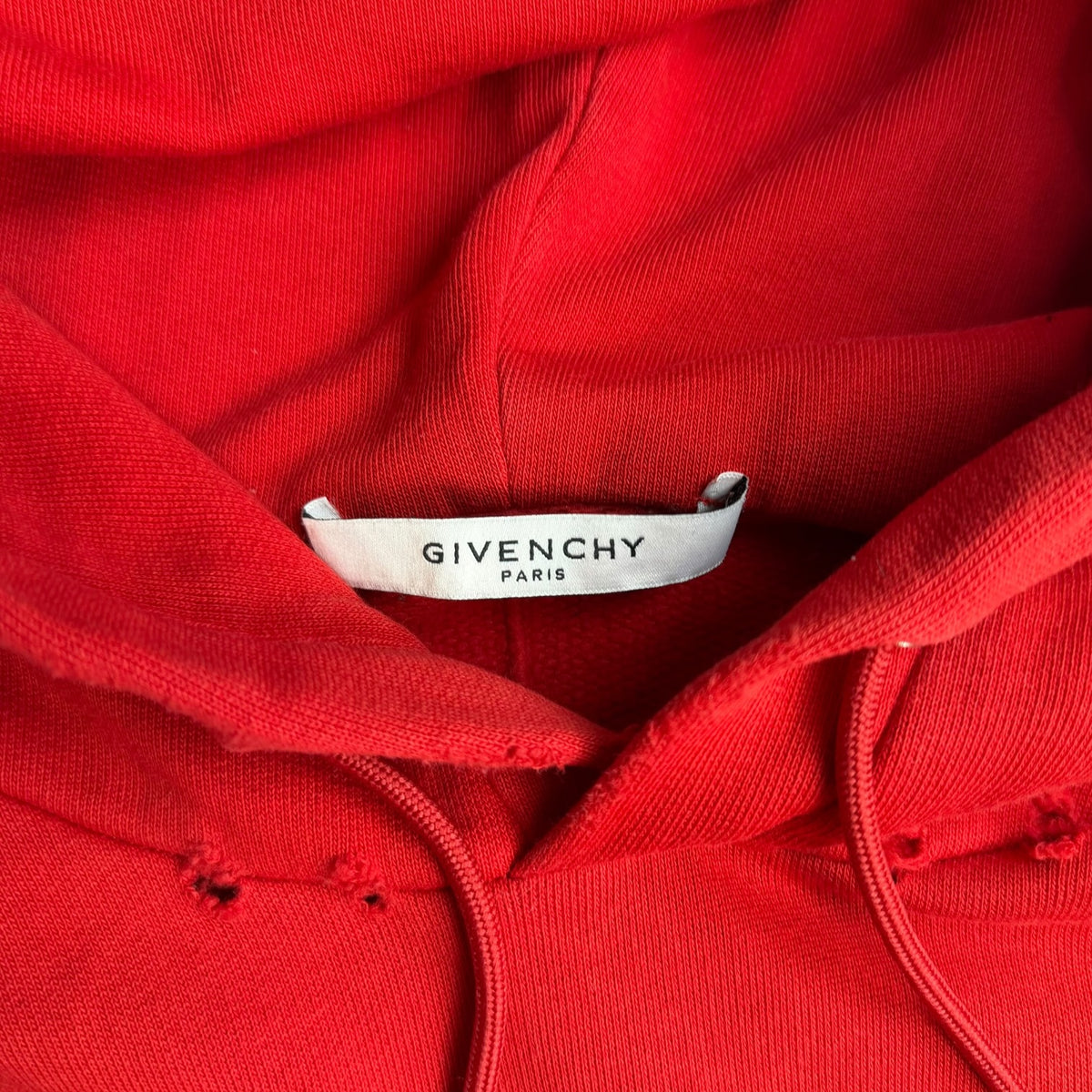 Givenchy Distressed Box Logo Patch Hoodie Red