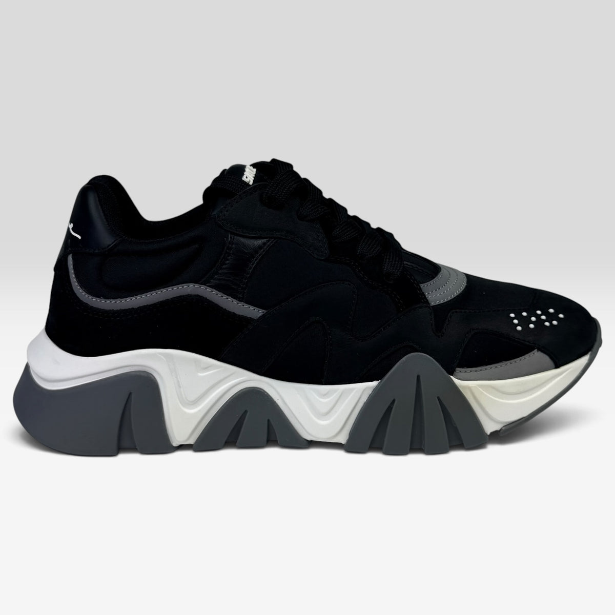 Versace Squalo Black Leather Neoprene