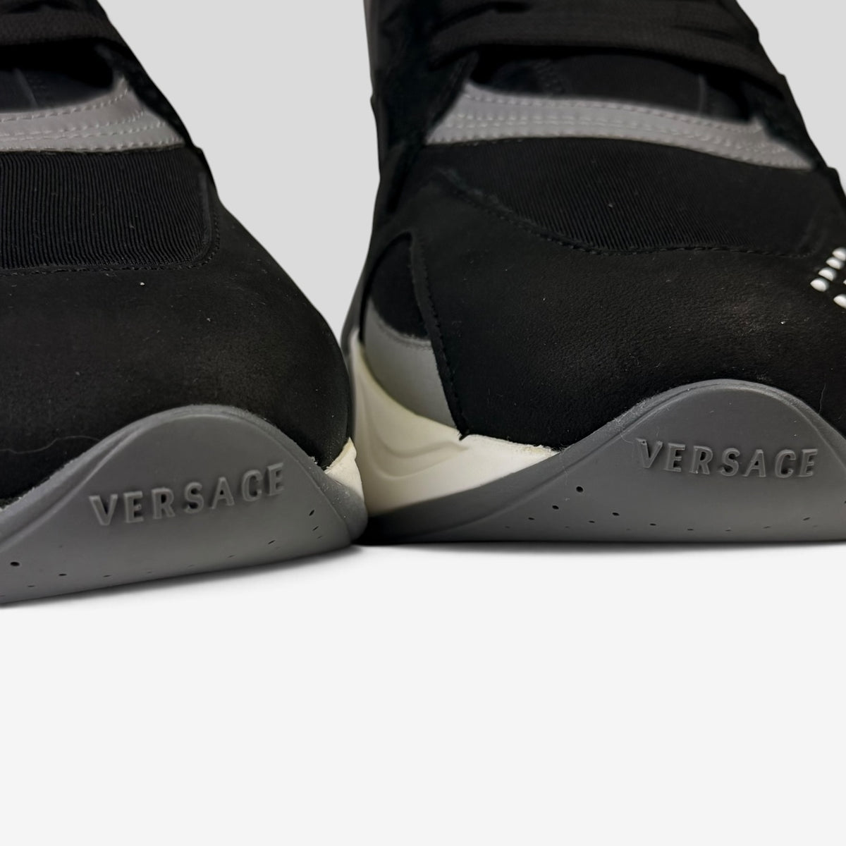 Versace Squalo Black Leather Neoprene