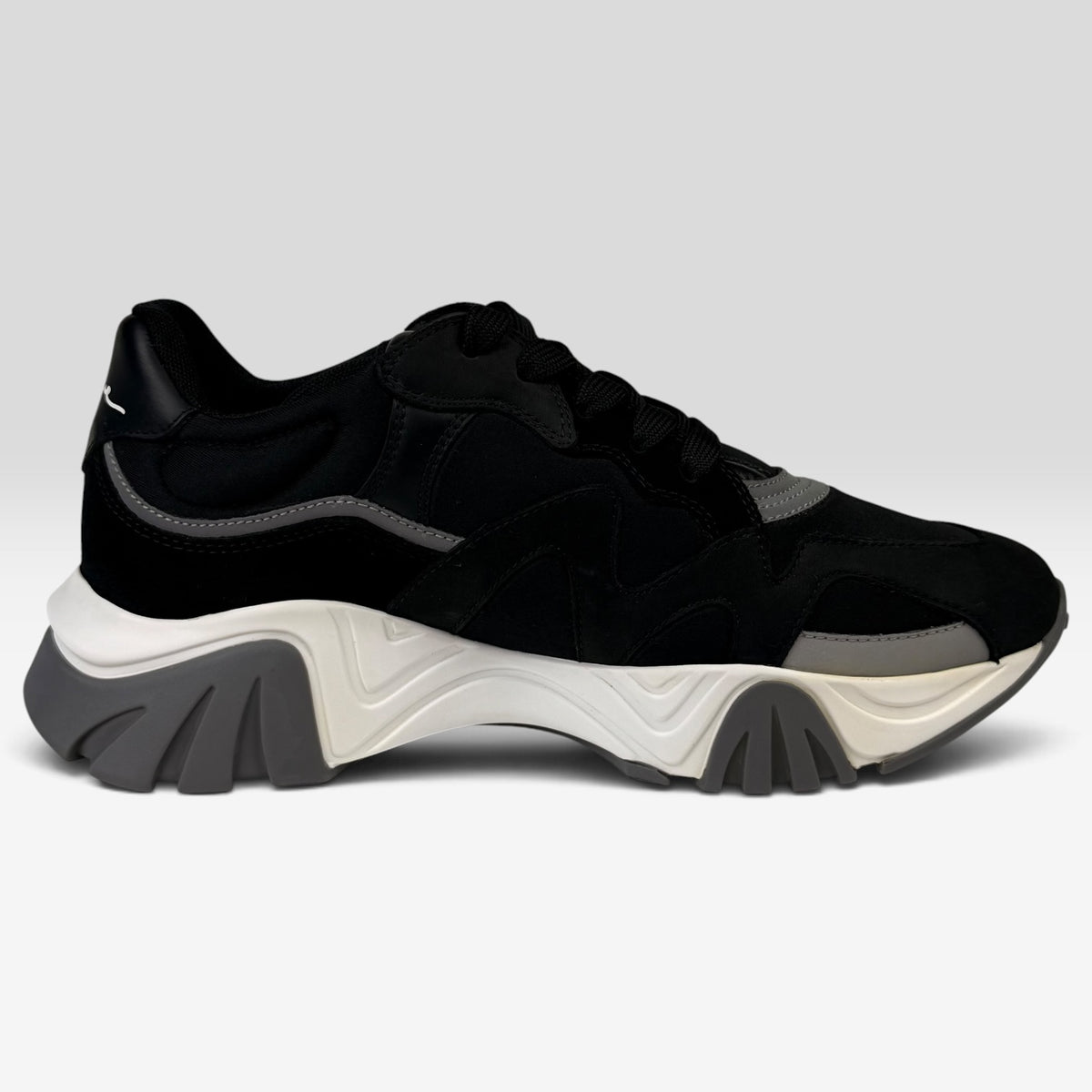 Versace Squalo Black Leather Neoprene