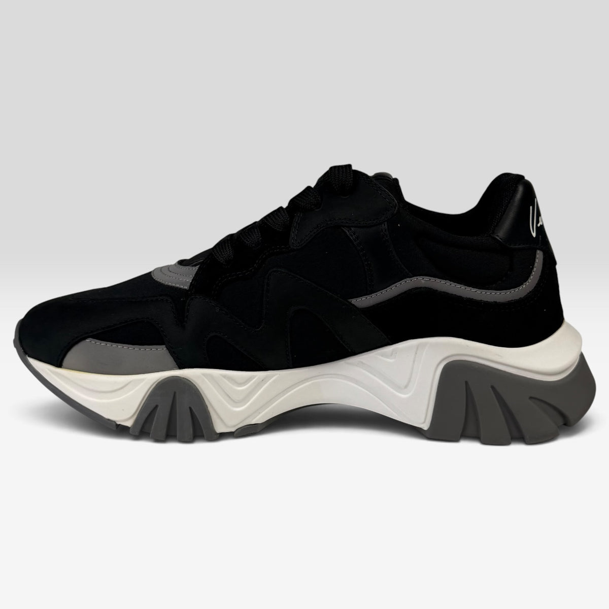 Versace Squalo Black Leather Neoprene