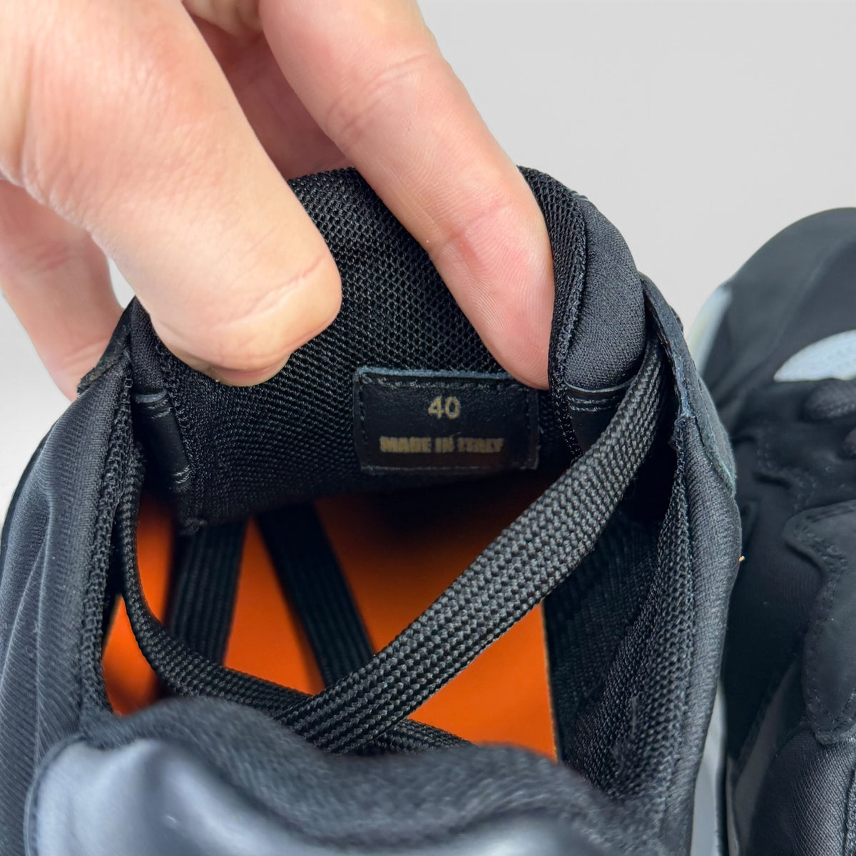 Versace Squalo Black Leather Neoprene