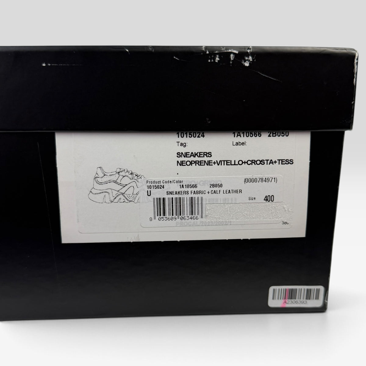 Versace Squalo Black Leather Neoprene