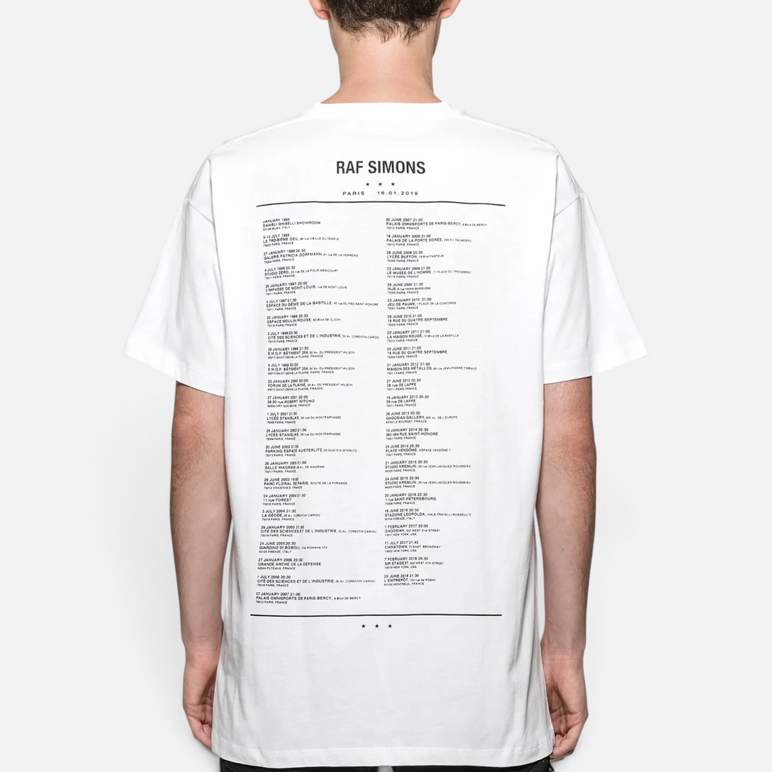 Raf Simons AW2019 Diptych Logo Tour T-Shirt White