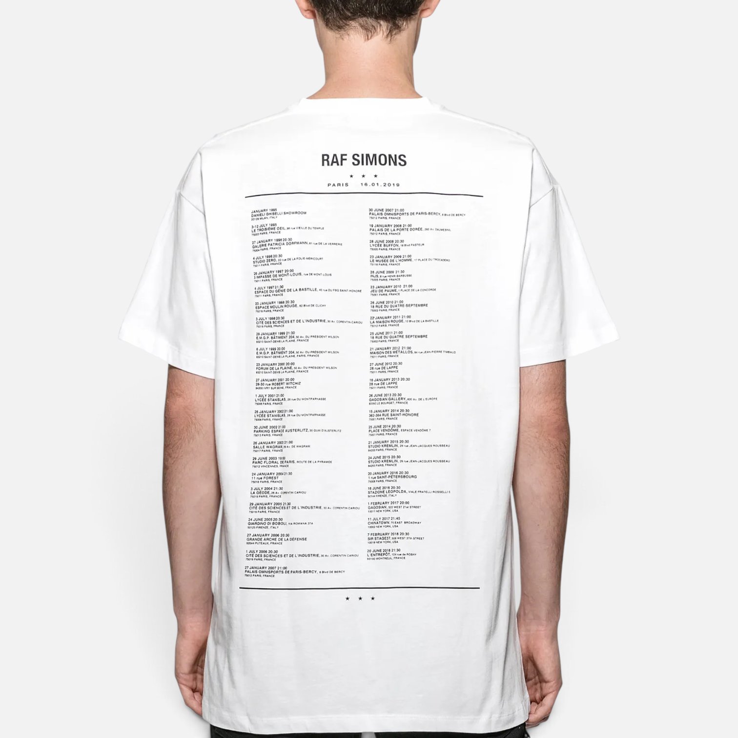 Raf Simons AW2019 Diptych Logo Tour T-Shirt White