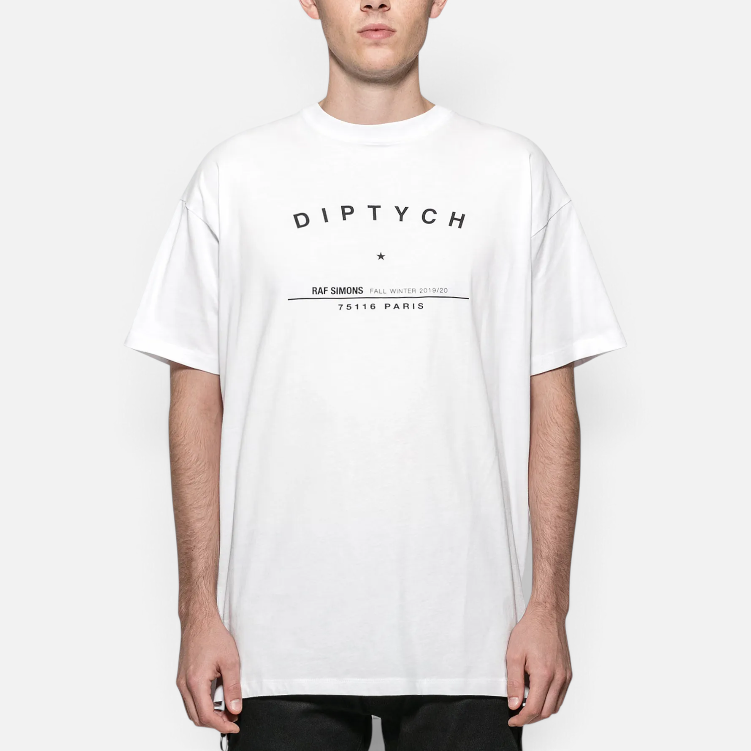 Raf Simons AW2019 Diptych Logo Tour T-Shirt White