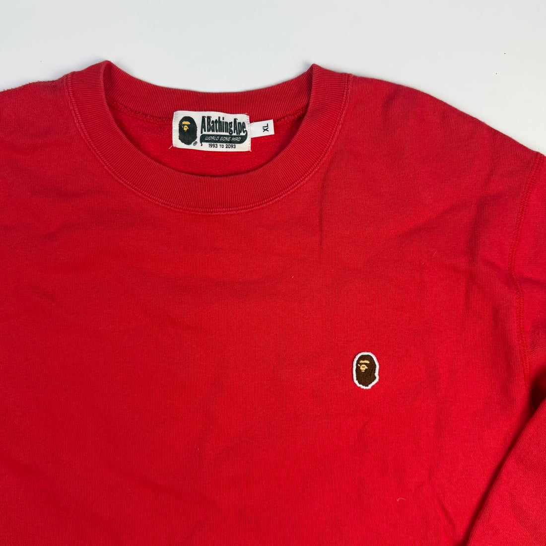 BAPE One Point Ape Head Crewneck Sweatshirt, roșu, vedere din față