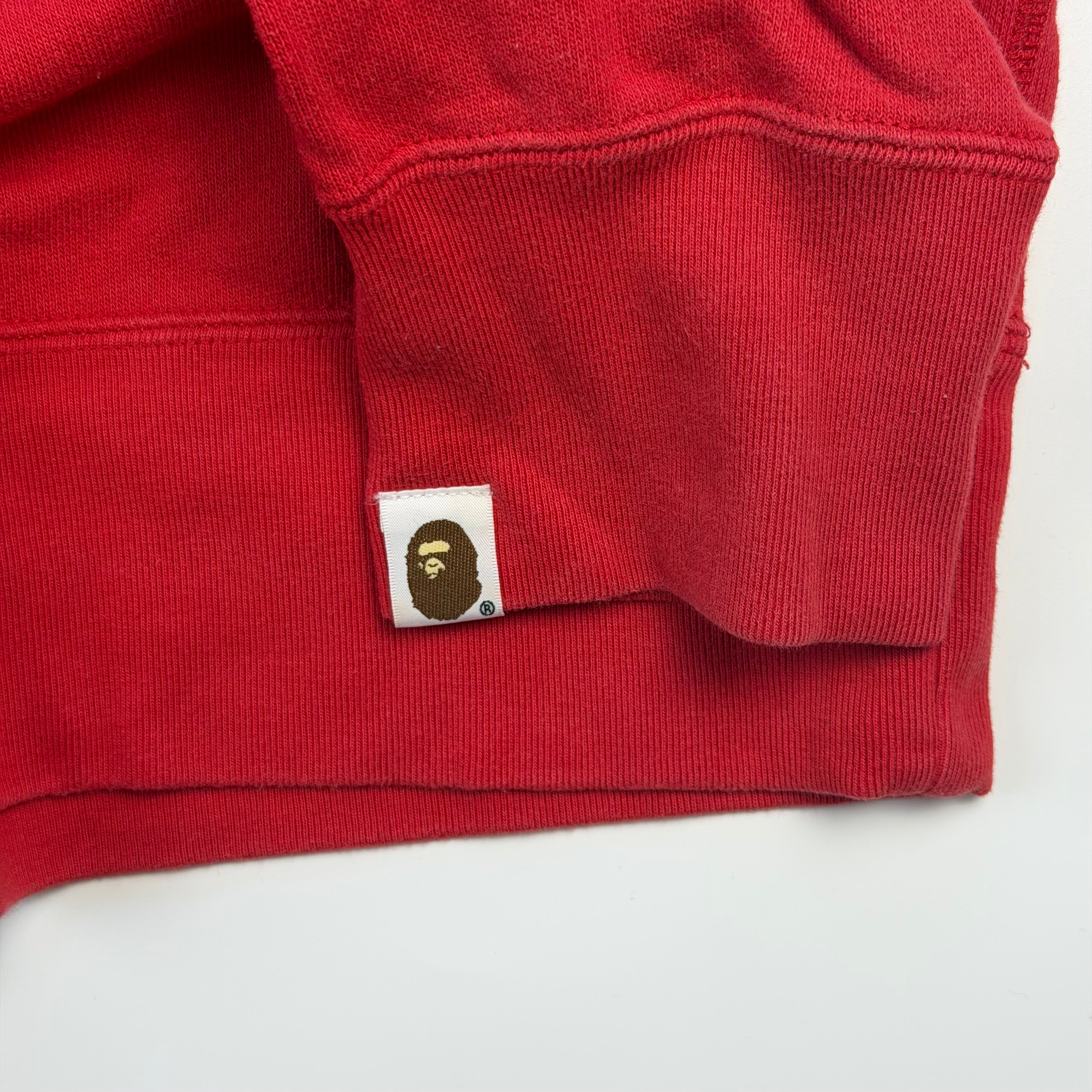 BAPE One Point Ape Head Crewneck Sweatshirt Red