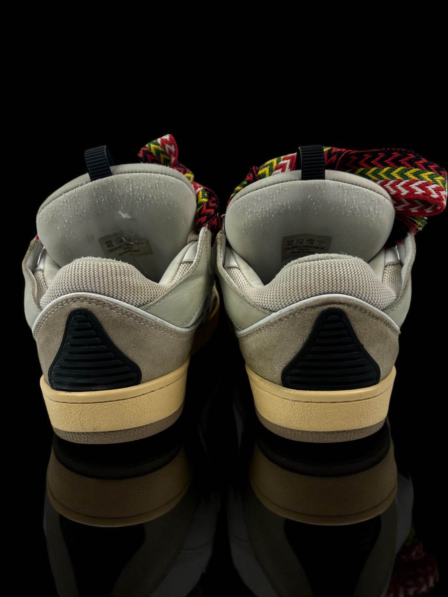 Lanvin White Ivory Curb Sneakers - V STEALS
