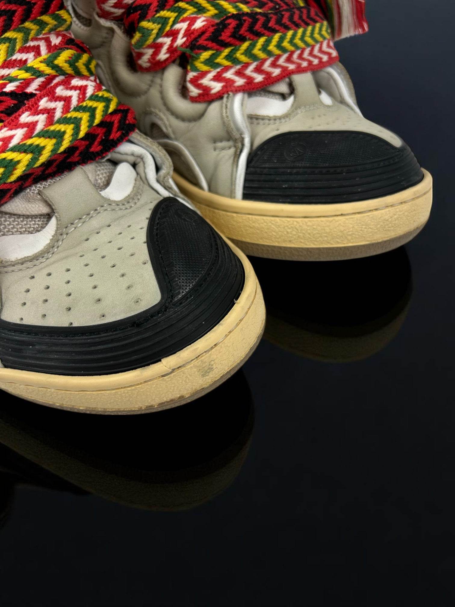 Lanvin White Ivory Curb Sneakers - V STEALS